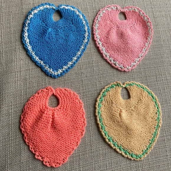 Vintage heartshaped set of washcloths, handmade, stocking stuffers - Picture 2 of 4